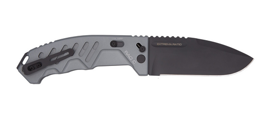 Extrema Ratio RAO C Folding Knife, N690 Black, Aluminum Tactical Grey