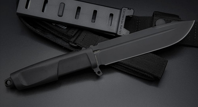 Extrema Ratio DMP Fixed Blade Knife, N690 Black, Black Handle