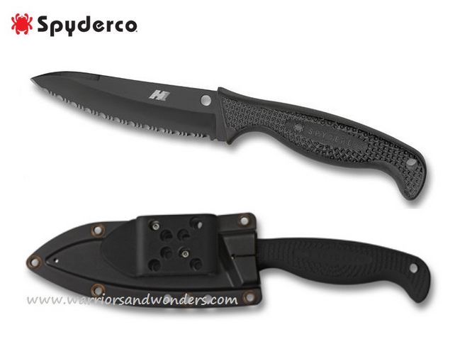 Spyderco Aqua Salt Fixed Blade Knife, H1 Steel SpyderEdge, FRN Black, FB23SBBK