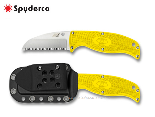 Spyderco Enuff Sheepfoot Salt Fixed Blade, H1 Steel, FRN Yellow, FB31SYL