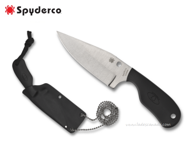 Spyderco Subway Bowie Fixed Blade Knife, LC200N, FRN Black, FB48PBK