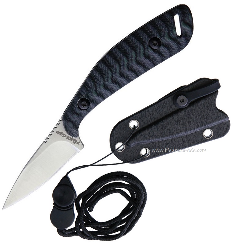 Fox Edge Neck Knife, Black/Blue G10, FE005