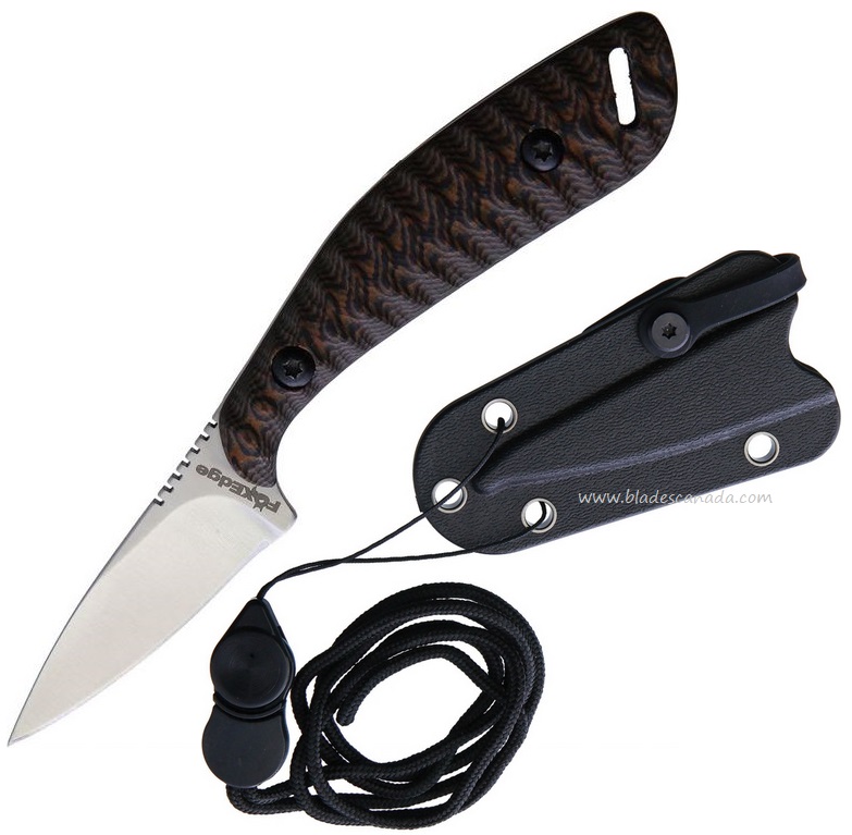 Fox Edge Neck Knife, Black/Brown G10, FE006