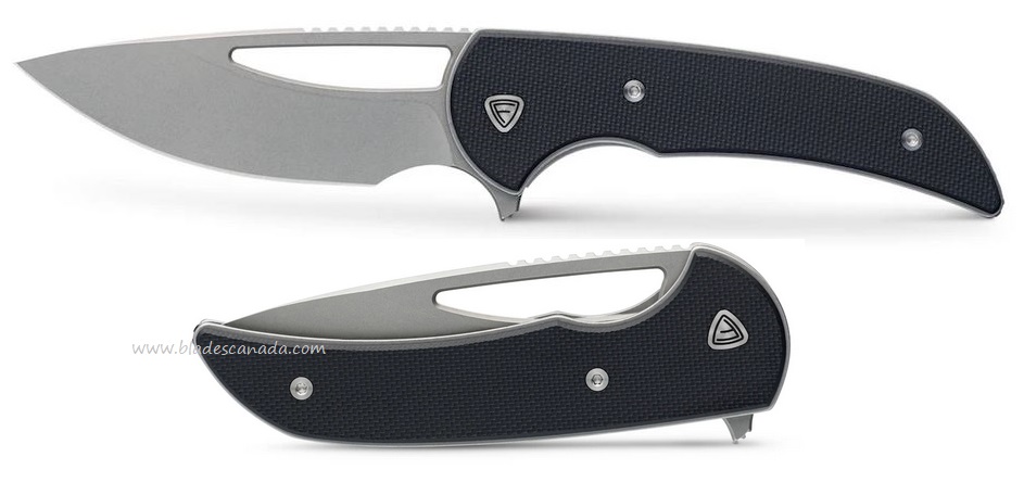 Ferrum Forge Mini Archbishop Flipper Folding Knife, Nitro V Steel, Black G10, FF004VB