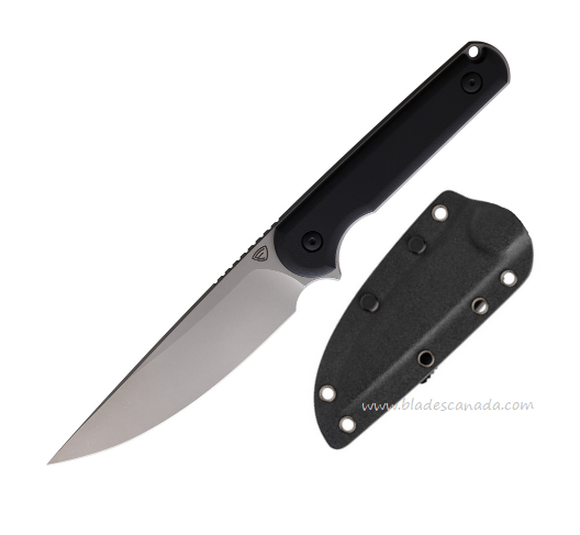 Ferrum Forge Lackey XL Fixed Blade Knife, G10 Black, Kydex Sheath, FF0089B