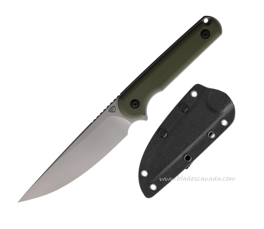 Ferrum Forge Lackey XL Fixed Blade Knife, G10 OD Green, Kydex Sheath, FF0089G