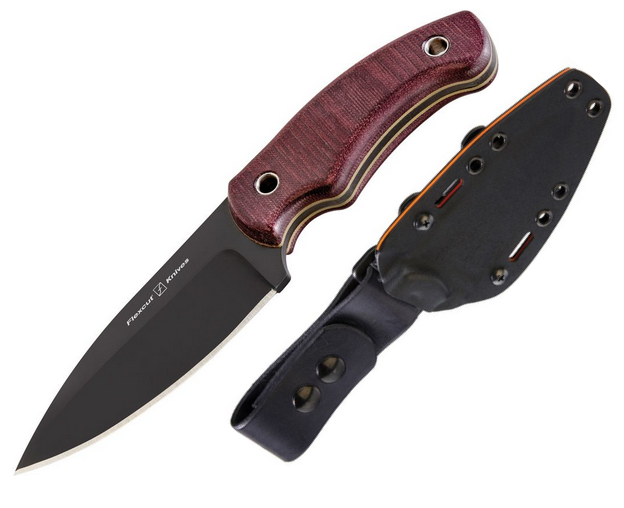 Flexcut Hawthorne Nomad Fixed Blade Knife, 1095HC Black, Micarta Red, FLEXH3A
