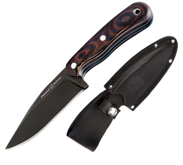 Flexcut Hawthorne Fixed Blade Knife, 1095HC Black, G10 Black/Red, FLEXH4A