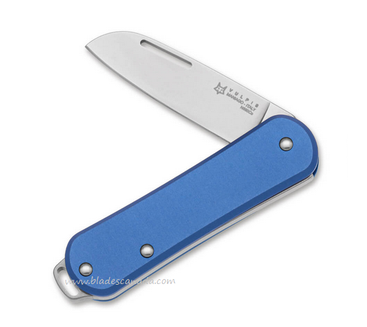 Fox Italy Vulpis Slipjoint Knife, N690, Aluminum Blue, FVP108SB