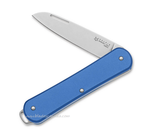 Fox Italy Vulpis Slipjoint Folding Knife, N690, Aluminum Blue, VP130SB