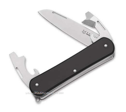 Fox Italy Vulpis Slipjoint Multitool Knife, N690, Aluminum Black, VP130-3 BK