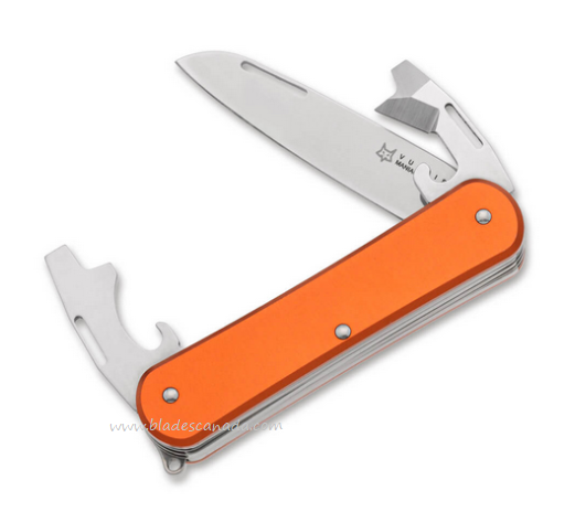 Fox Vulpis Slipjoint Multitool Knife, N690, Aluminum Orange, VP130-3 OR