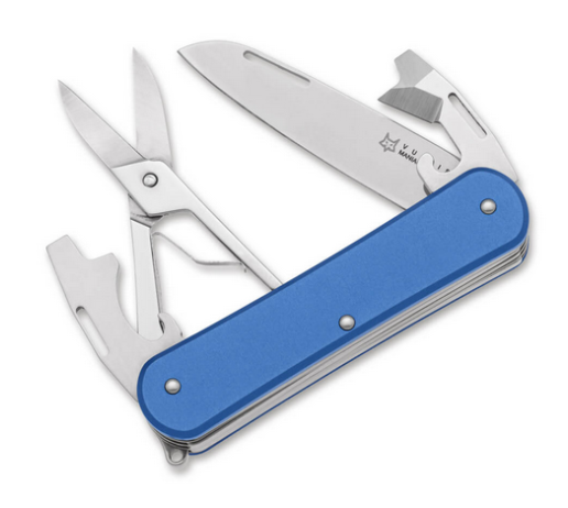 Fox Vulpis Slipjoint Multitool Knife, N690, Aluminum Blue, VP130-F4 SB