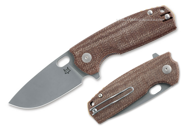 Fox Italy Core Flipper Folding Knife, Elmax Steel, Micarta Natural, FX-604MBR