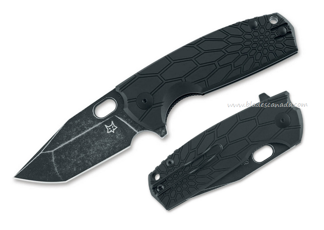 Fox Italy Core Flipper Folding Knife, N690 Black, FRN Black, FX-612BB