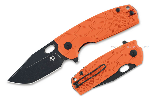 Fox Italy Core Flipper Folding Knife, N690 Black, FRN Orange, FX-612ORB