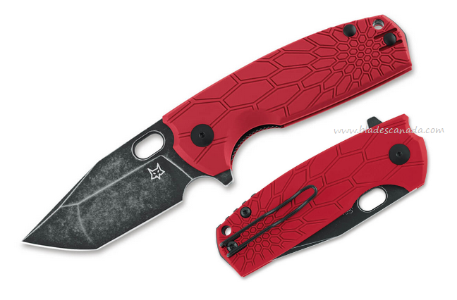 Fox Italy Core Flipper Folding Knife, N690 Black, FRN Red, FX-612RB