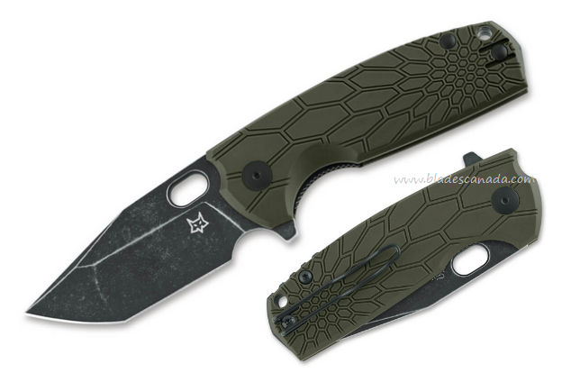 Fox Italy Core Flipper Folding Knife, N690 Black, FRN OD Green, FX-612ODB