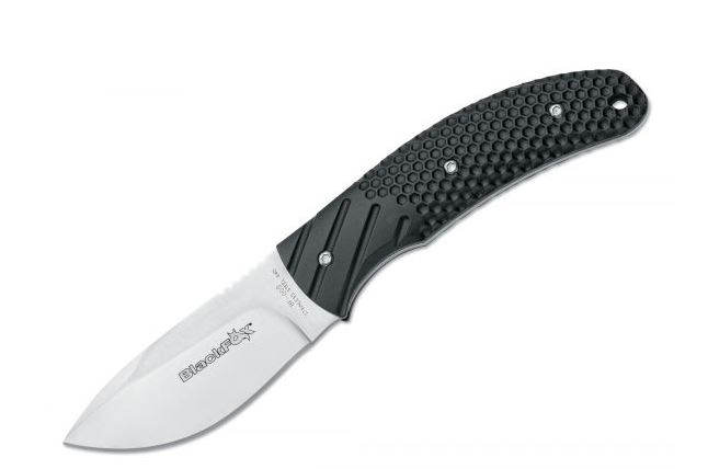 BlackFox BF-009 Skinner Fixed Blade Knife, 440A, FRN Black, Nylon Sheath, Fox02FX057