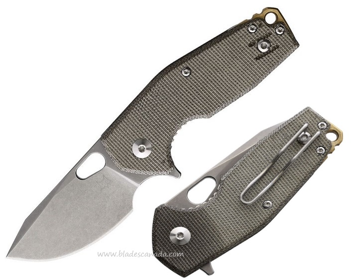 Fox Italy Suru OD Flipper Folding Knife, M398 Steel, Micarta Handle, FX-526LI MOD