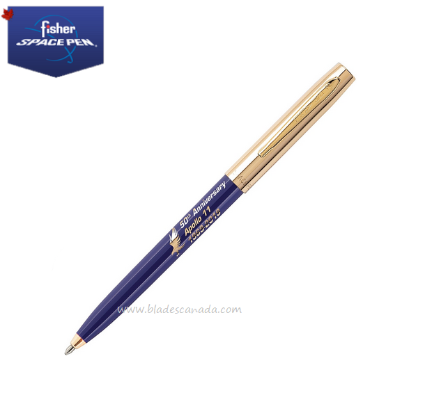 Fisher Space Pen Apollo 11 Cap-o-Matic Pen, Blue/Gold, FP775G-50-BL