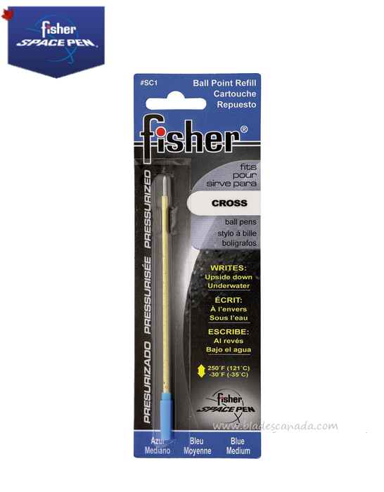 Fisher Space Pen Refill for Cross Pens, Medium Ink Blue, FPSC1