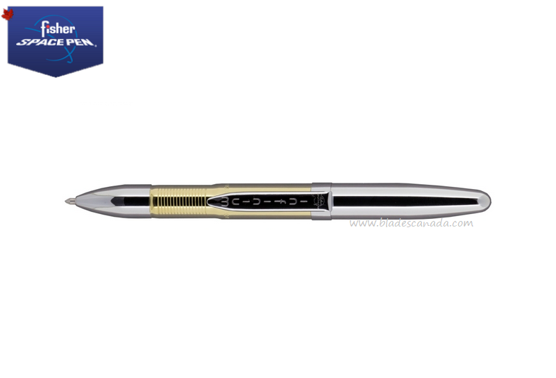 Fisher Space Pen Infinium Pen, Titanium Solar Flare Gold/Chrome, Blue Ink, FPINFGTN-1