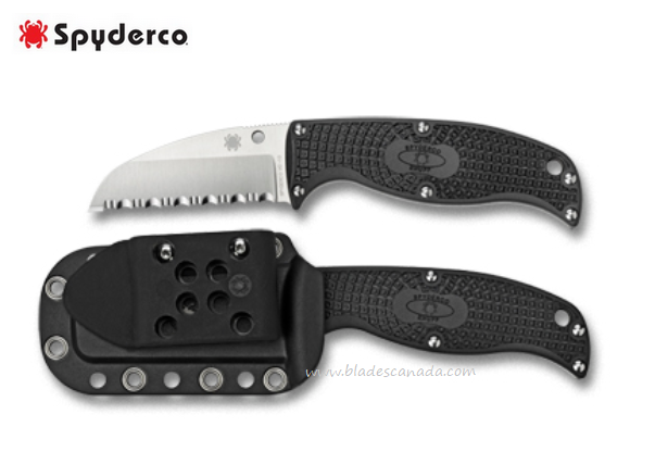 Spyderco Enuff Fixed Blade Knife, VG10 Sheepfoot, FRN Black, FP31SBK