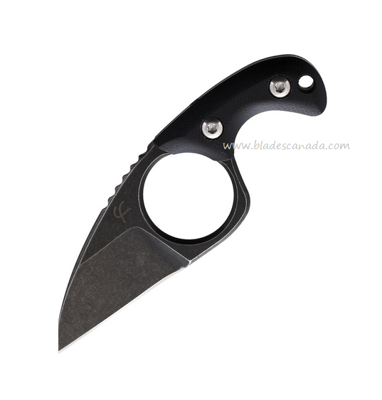 Fred Perrin Shorty Fixed Blade Neck Knife, 440 Black SW, G10 Black, FRD2001B
