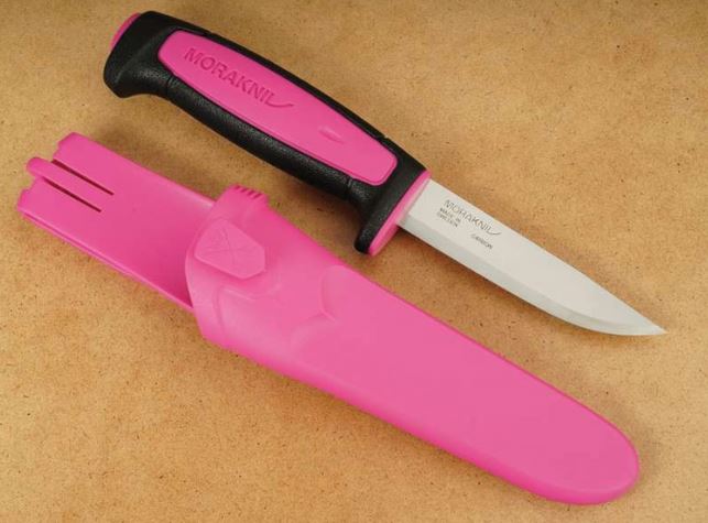 Mora Basic 511 Pink Fixed Blade Knife, Carbon Steel, 02078