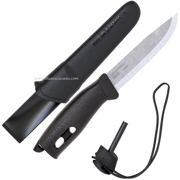 Morakniv Companion Spark Fixed Blade Knife, Stainless, Black, 13567
