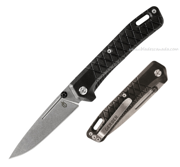 Gerber Zilch Folding Knife, Stainless SW, GFN Black, G1878