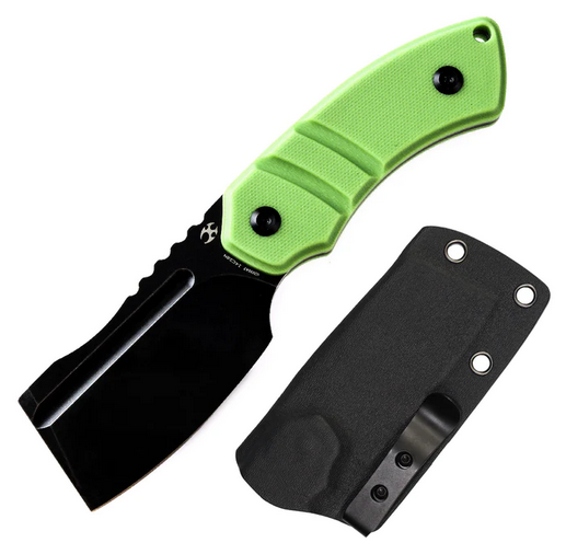 Kansept Korvid S Fixed Blade Knife, 14C28N Black, G10 Grass Green, Kydex Sheath, G2030A3