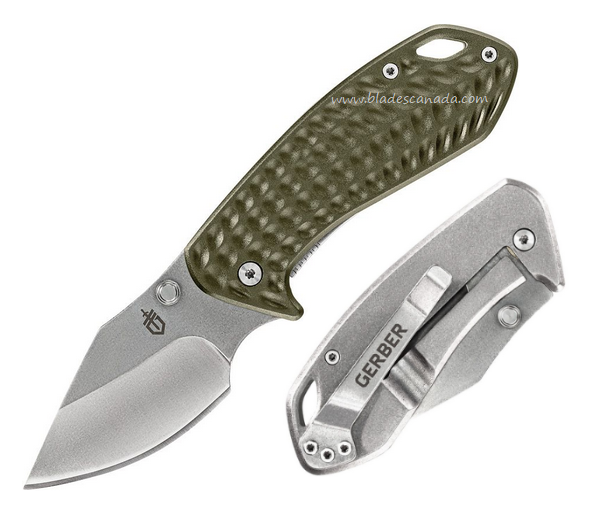 Gerber Kettlebell Framelock Folding Knife, Aluminum Green/Stainless SW Handle, G3513
