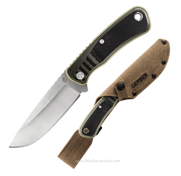 Gerber Downwind Fixed Blade Knife, Stainless SW, G20 Green/Black, 3931