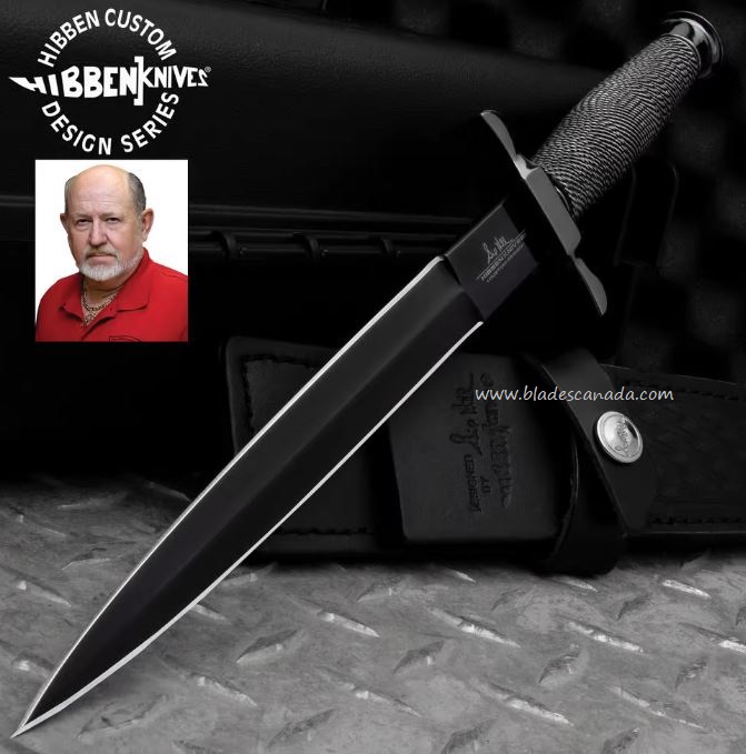 Gil Hibben Black Shadow Dagger, w/Black Leather Sheath, GH441B