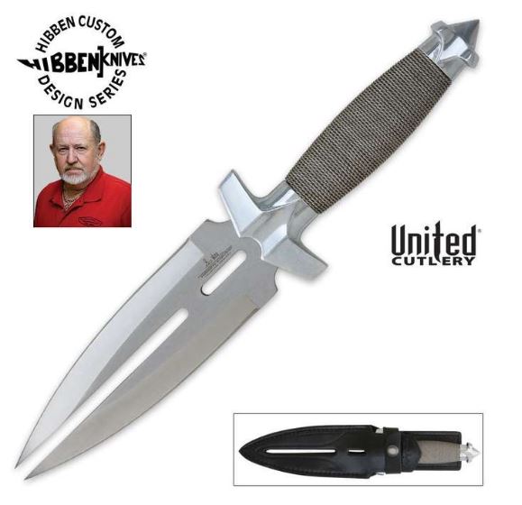 Gil Hibben Double Shadow Fixed Blade Knife, Leather Sheath, GH453