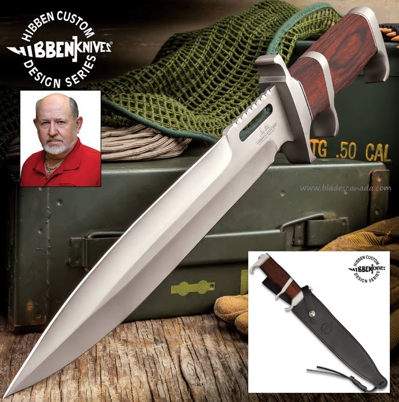 Gil Hibben Bloodwood Sub Hilt Fixed Blade Knife, w/Leather Sheath, GH5097