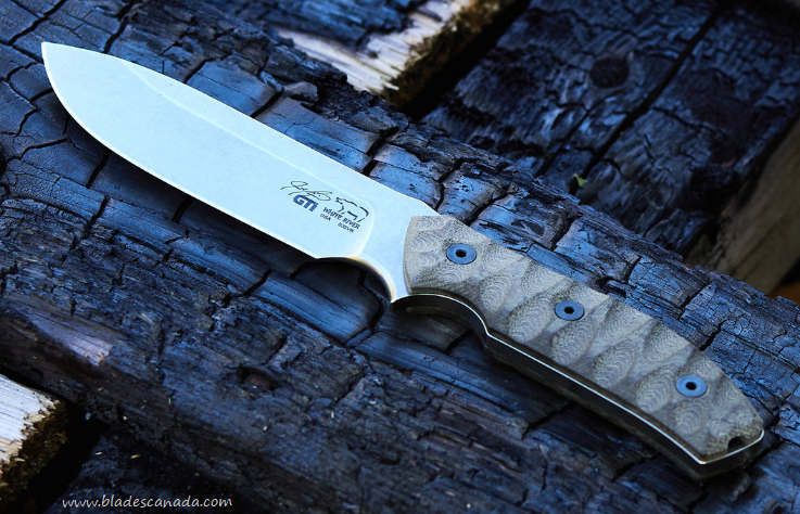 White River GTI 4.5 Fixed Blade Knife, CPM S35VN, Micarta Black/OD, WRGTI45-LBO
