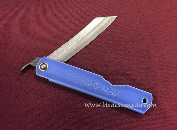 Nagao Higonokami No.7 Slipjoint Folding Knife, Blue Sky Edition, Blue Steel