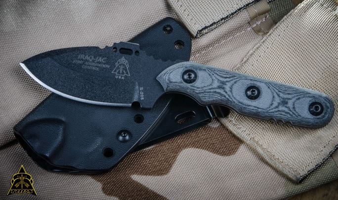 TOPS Iraq Jac Joint Aggravation Control Fixed Blade Knife, 1095 Carbon, Micarta, IRAQJAC01