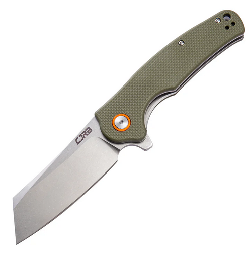 CJRB Crag Flipper Folding Knife, AR-RPM9, G10 Green, J1904-GNF
