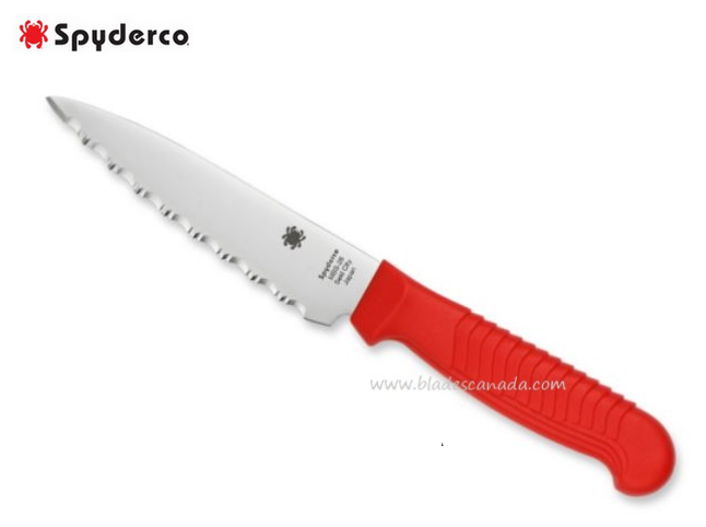 Spyderco Utility 4.5" Kitchen Knife Serrated, MBS-26 Steel, Polypropylene, K05SRD