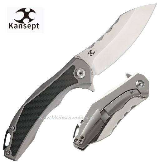 Kansept Spirit Flipper Framelock Knife, CPM S35VN, Titanium, K1002A7