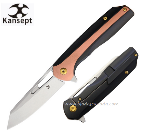 Kansept Shard Flipper Framelock Knife, CPM S35VN, Titanium/Copper, K1006A7