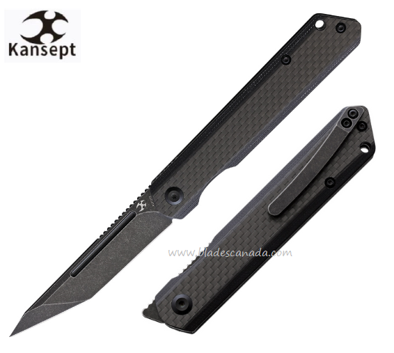 Kansept Prickle Flipper Folding Knife, S35VN Tanto, Carbon Fiber, K1012T3