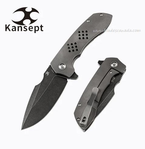 Kansept Entity Flipper Framelock Knife, CPM S35VN SW, Carbided Titanium, K1036A2