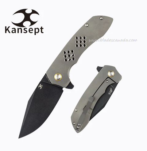 Kansept Entity Flipper Framelock Knife, CPM S35VN SW, Carbided Titanium, K1036B2
