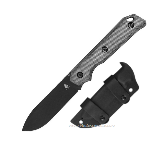 Kizer Begleiter Fixed Blade Knife, D2 Black, Micarta Black, 1045C1