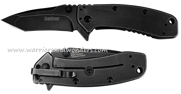 Kershaw Hinderer Cryo II Flipper Folding Knife, Assisted Opening, 410 Stainless Handle, K1556TBW